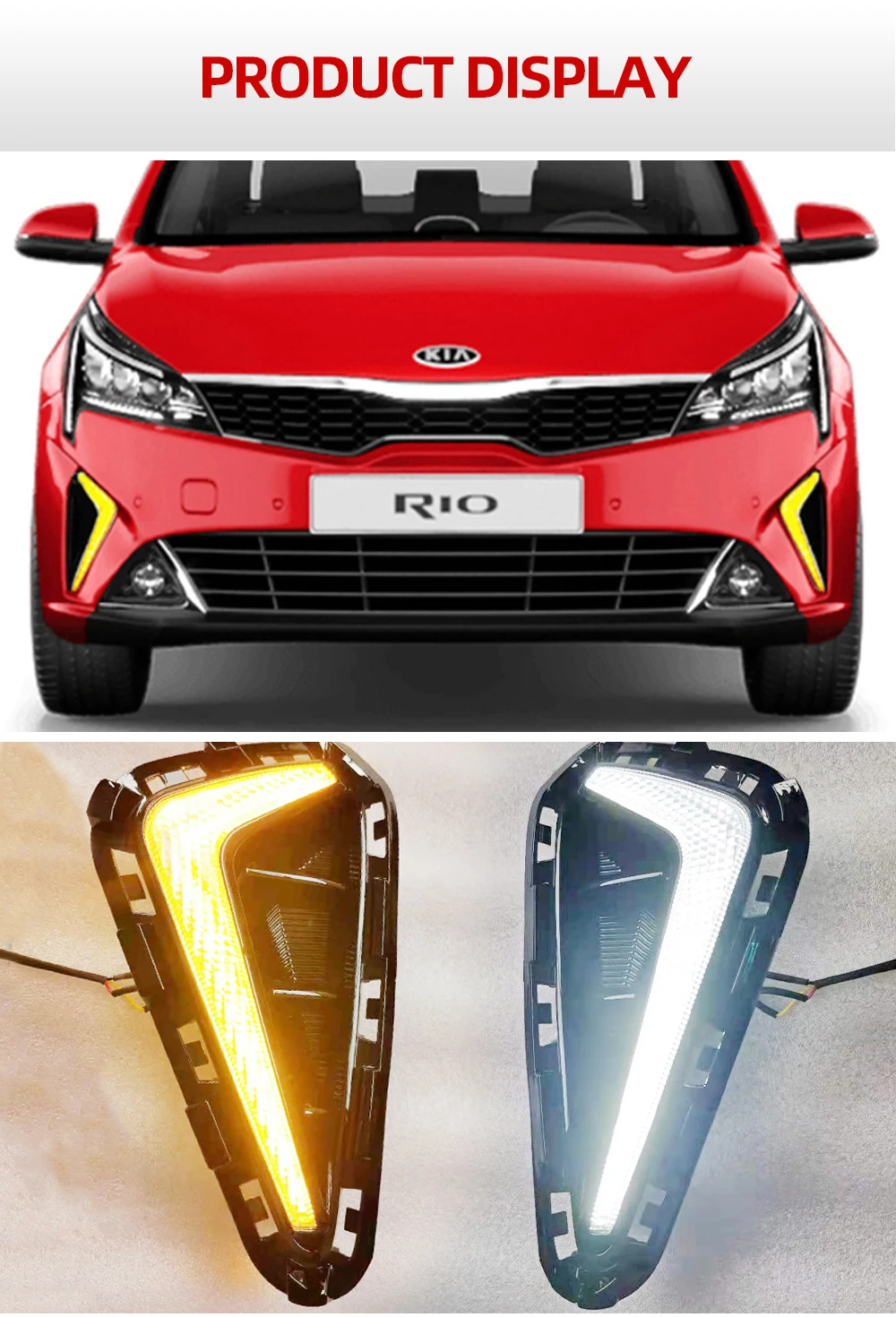 car bumper headlamp for kia rio k2 headlight 2021~2023y ALL IN LED DRL for kia k2 rio daytime running light head light