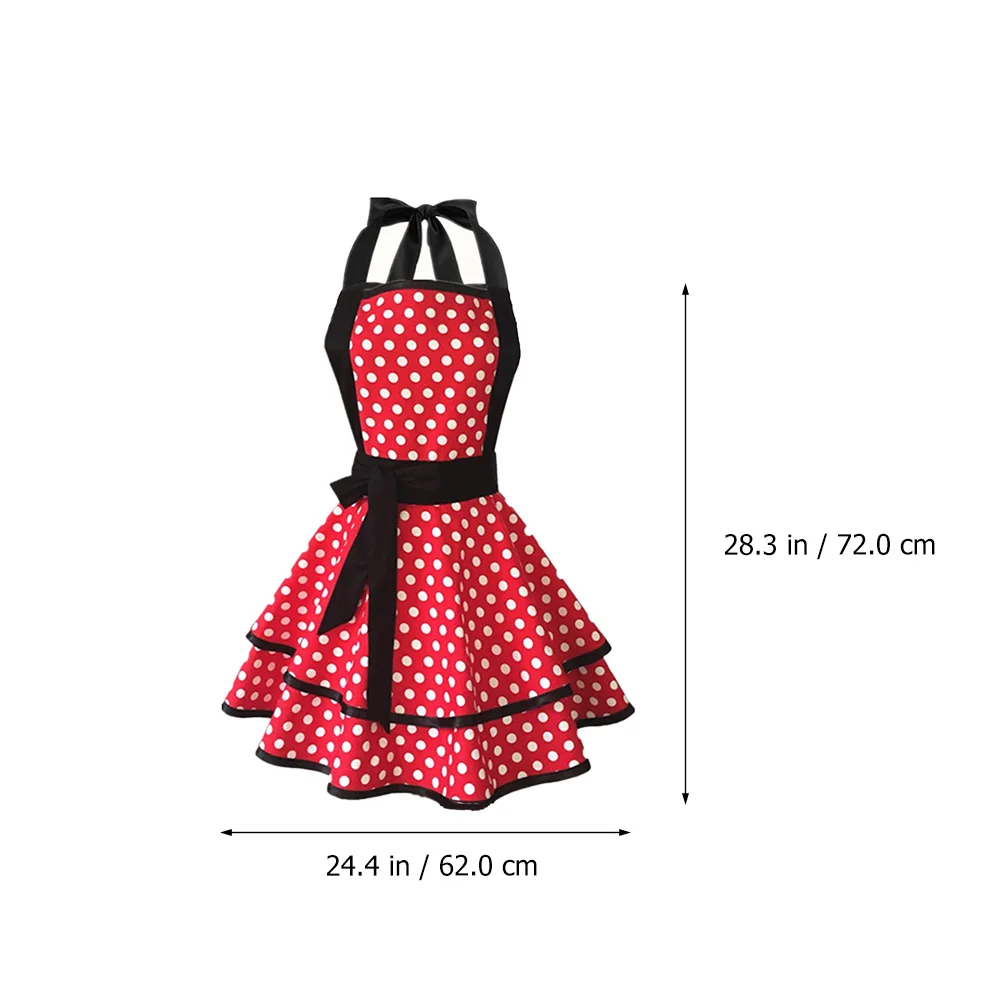 

Cotton Dot Home Hotel Double Layer Cooking Bib Kitchen Bib Gift Fashion Home Apron Hotel Apron