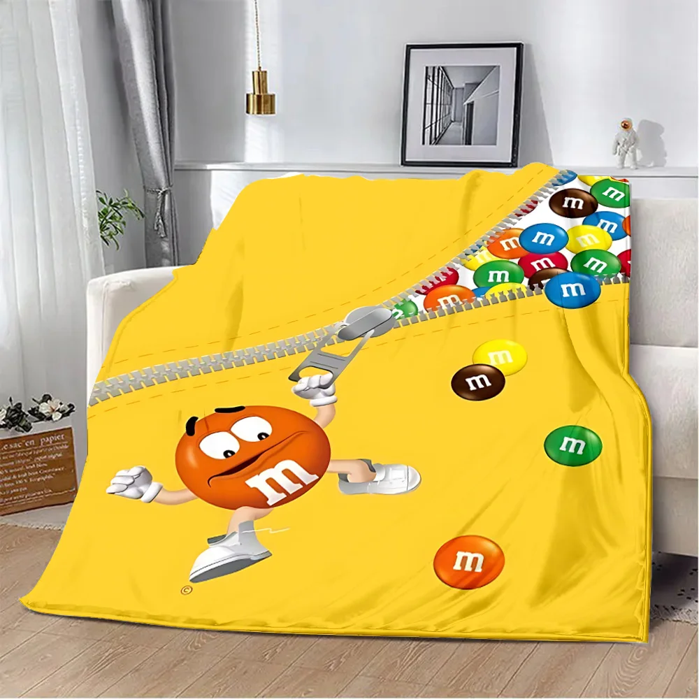 M-M שוקולד מצוירת לוגו & M מודפס שמיכות פיקניק שמיכות שמיכות חמה ושמיכה חמה הביתה יום הולדת