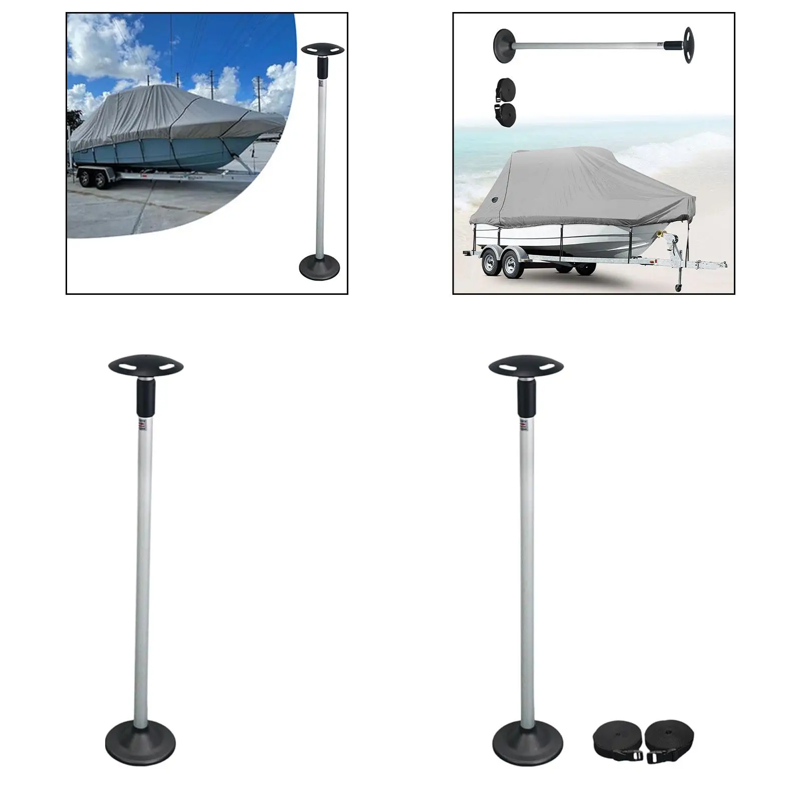 Heavy Duty Telescopic Boat Cover Support Pole Locking Stable Aluminum Marine Fittings for Pontoon Boat Patio