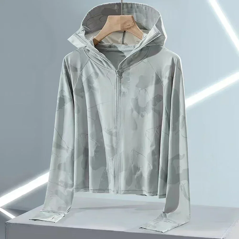 Ice Silk Sun Protection Clothing Women Jacket Tops Anti-Ultraviolet Spring Summer Hooded Coat Thin Sun-Protective