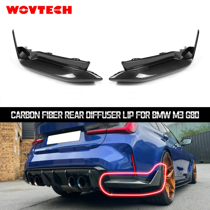 

MCarbon Fiber Rear Diffuser Lip Splitters MP-style Side Skirt Protector Spoiler for BMW M3 G80