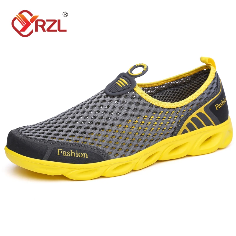 

YRZL Mesh Shoes for Men Breathable Summer Lightweight Couple Hiking Comfortable Outdoor Shoes Women Slip on Driving Male Loafers