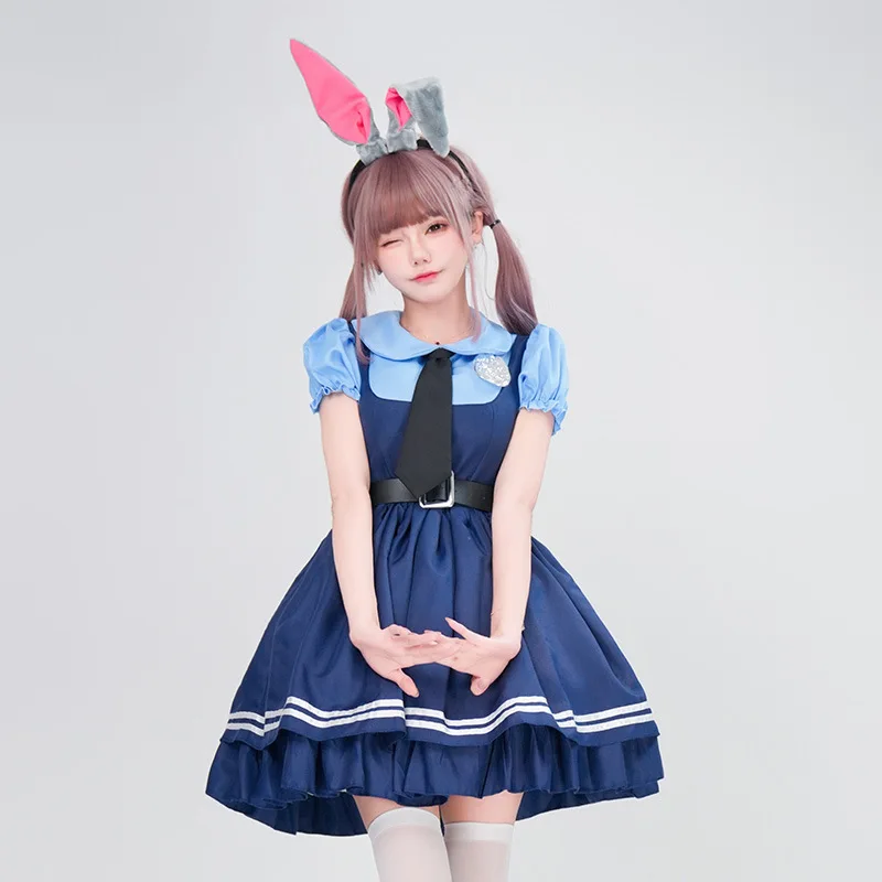 Judy Hopps Cosplay Dress Anime Zootopia Judy Rabbit Cosplay Halloween Party Outfits for Women