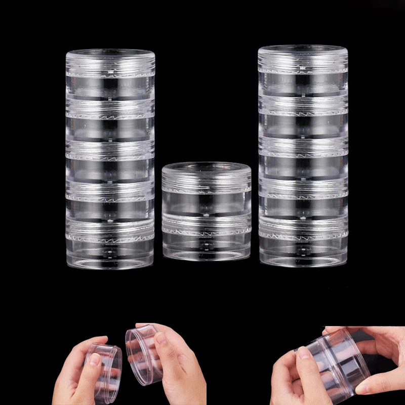 36Pcs 5g-10g Stackable Creams Jars Travel Clear Storage Boxs Empty Cosmetic container For Jewelry Nail Art Eyeshadow Crafts