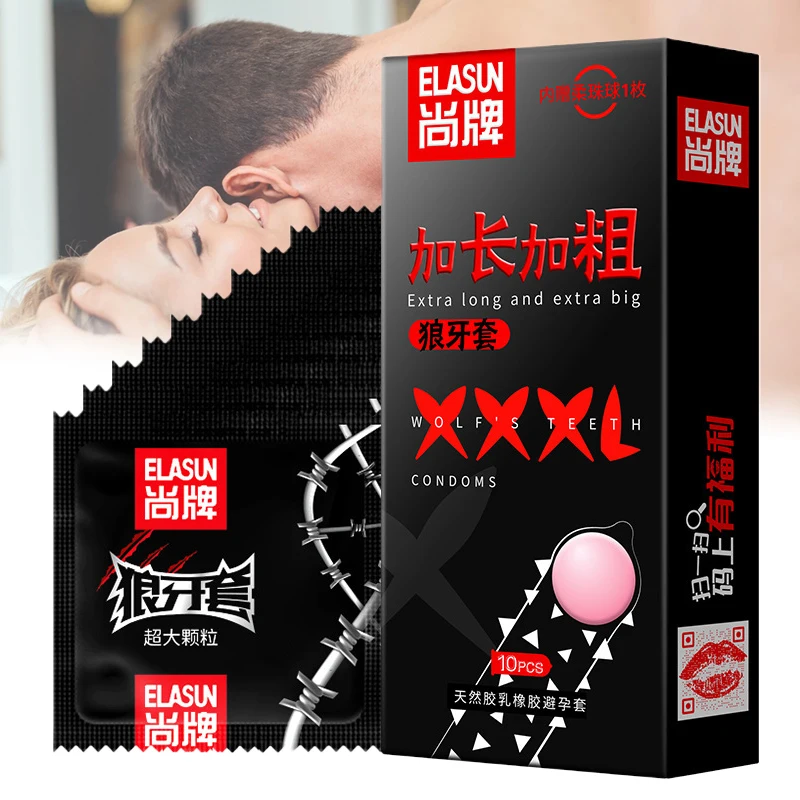 XXXL Plus Size Condoms with ball Penis Different Varieties Large Spikes Condom extra long big dildo Smooth Lubricated Condom