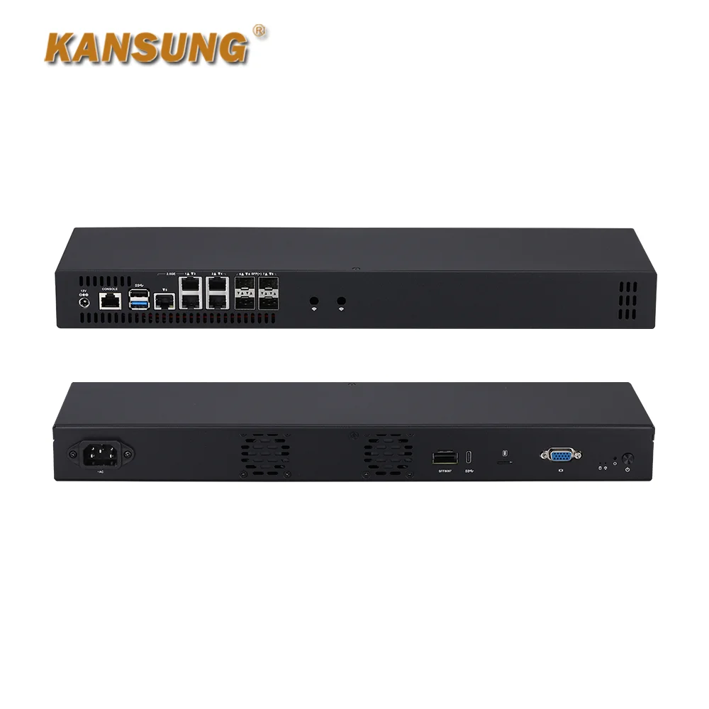 Server 1U Rete Hosting 4x10G SFP+ 5x2.5G Intel LAN Denverton Atom C3558 C3758R C3808 C3908 Firewall Mini Router PC