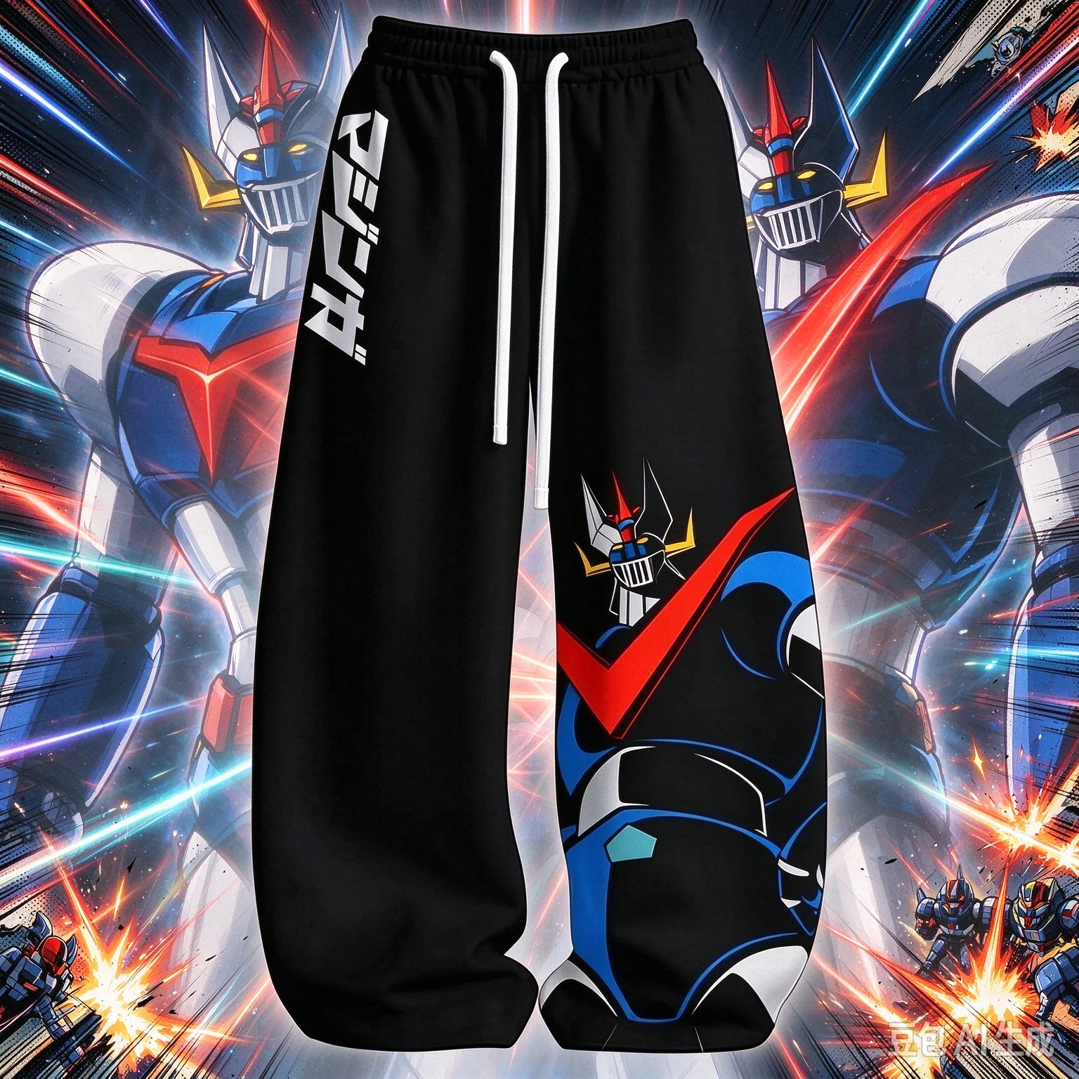 Demon Z Iron Armor Universal Hero Machine Armor Printed Wide Leg Pants Anime Anime Loose Casual Pants