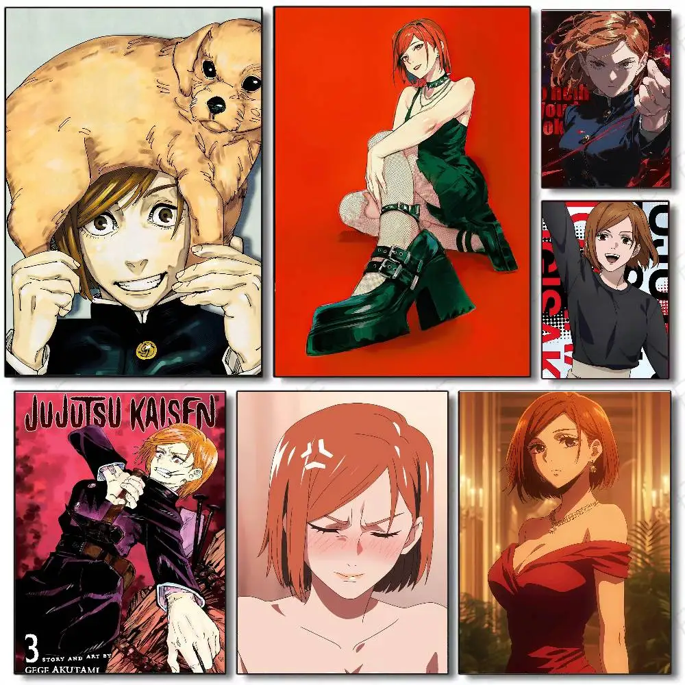 Kugisaki Nobara Animation Jujutsu Kaisen Poster Art Sticky Wall Waterproof Home Living Room Bedroom Bar Aesthetic Decoration