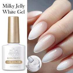 BORN PRETTY Milky White Jelly Color Collection Nail Gel Polish 10ml Soak Off UV LED Gel Varnish Full Coverage Manicure