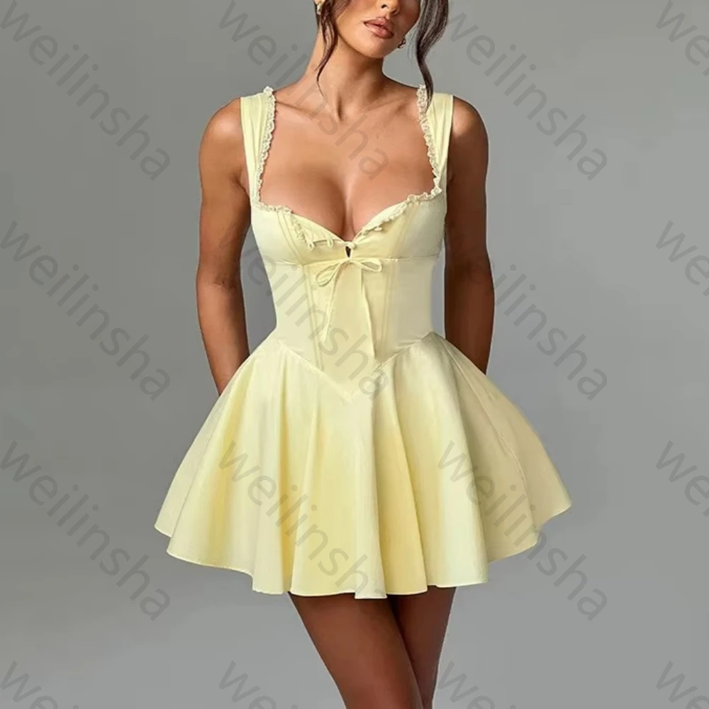 

Customized Vintage High Waist Sleeveless V-neck Cocktail Dresses Elegant Celebrity Dress Exquisite Prom Party Gowns for Women