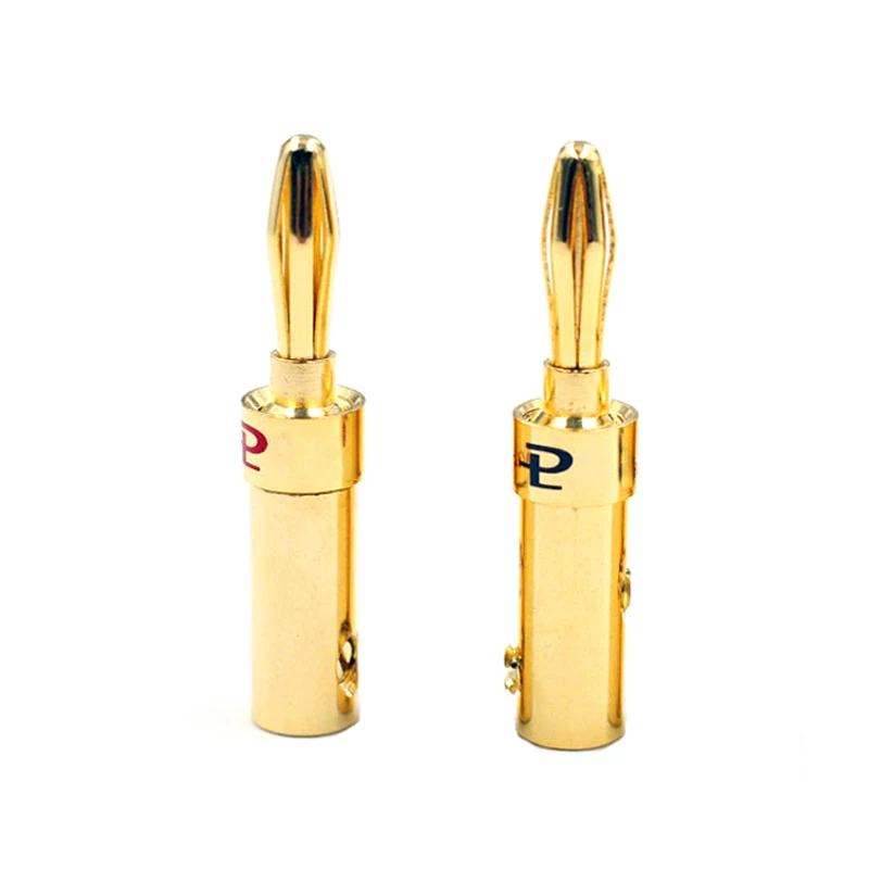 

2Pcs Gold-plated Copper Cross Banana Speaker Plug Musical Speaker Cable Black Red Audio Connector Adapter Terminal Wire