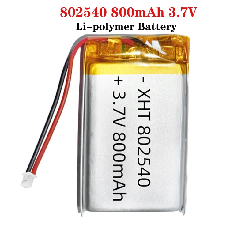 

1-4pcs 802540 Lipo 800mAh 3.7V Lithium Battery Li Polymer Batteries for Flashlight Remote Controller Handheld Fans Speaker