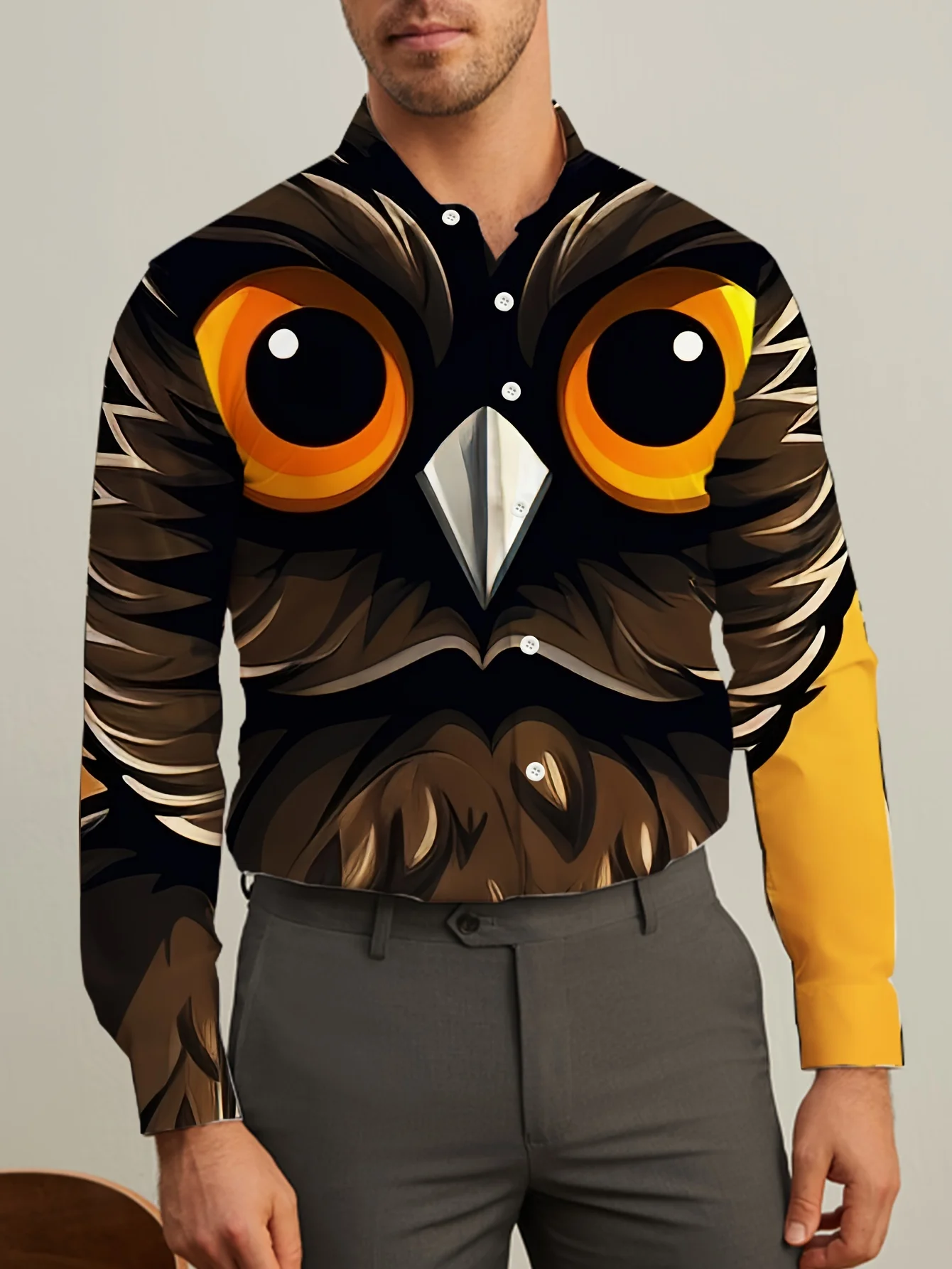 Fashion 3D Printed Geometric Pattern Shirt Casual Street Men's Shirt Simple Design Harajuku Men's Long Sleeve Top 2025