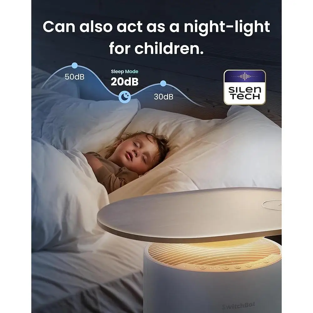 جهاز آلي صغير لتنقية الهواء بالفراغ K10 تنقية الهواء السريع 360 °   طاولة شفط للاستخدام الداخلي وتخزين الحطام لمدة 70 يومًا