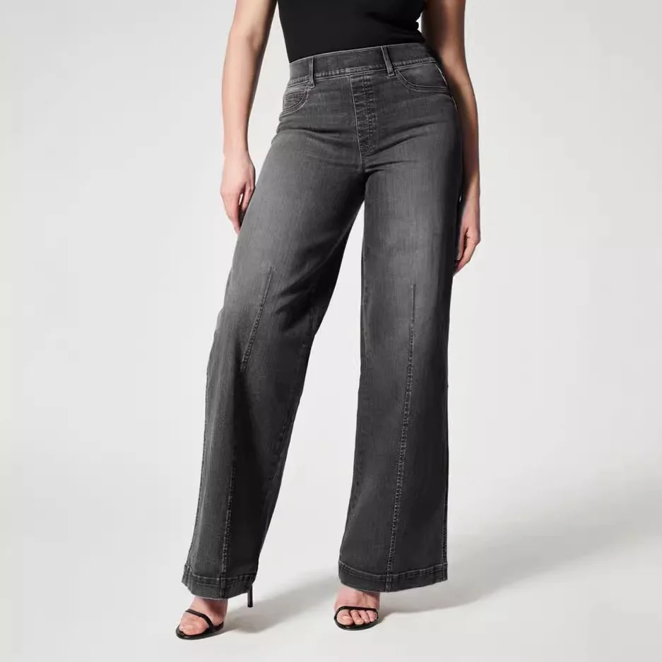 Bootcut-Jeans für Damen, niedrige Taille, gehäkelt, schmale Passform, Alternative Damen-Knöpfe vorne, Stiche, langes Qualitätsstoff