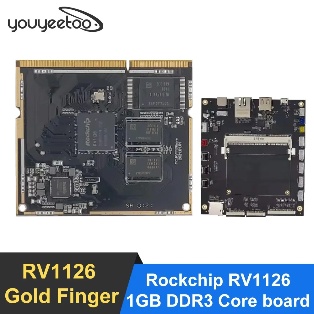 

TC-RV1126 Gold Finger Core Board Quad core ARM Cortex A7 Rockchip RV1126/ RV1109 32 bit integra NEON & FPUtes 1G DDR3 8G eMMG