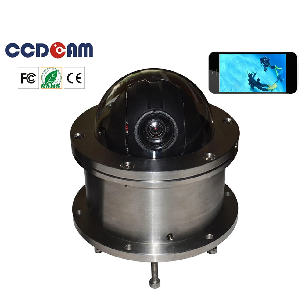 4 High Speed Dome 2MP PTZ CMOS Sensor Waterproof Video IP Underwater Fishing Camera 5X Optical Zoom with 100m Cable
