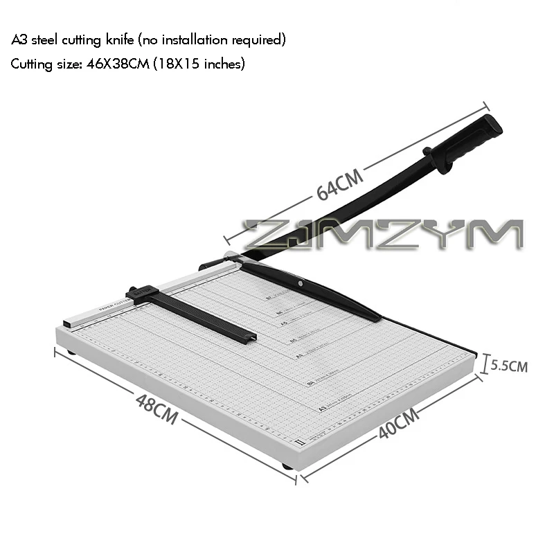 A3 Paper Cutter Metal Bottom Series Paper Cutting Machine Manual Knife Type Paper Trimmer for Office Craft or Pictures