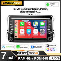 GRANDnavi 2 Din Android Car Radio GPS For VW / Volkswagen Skoda Octavia golf 5 6 touran passat B6 polo Jetta 2Din Radio Player