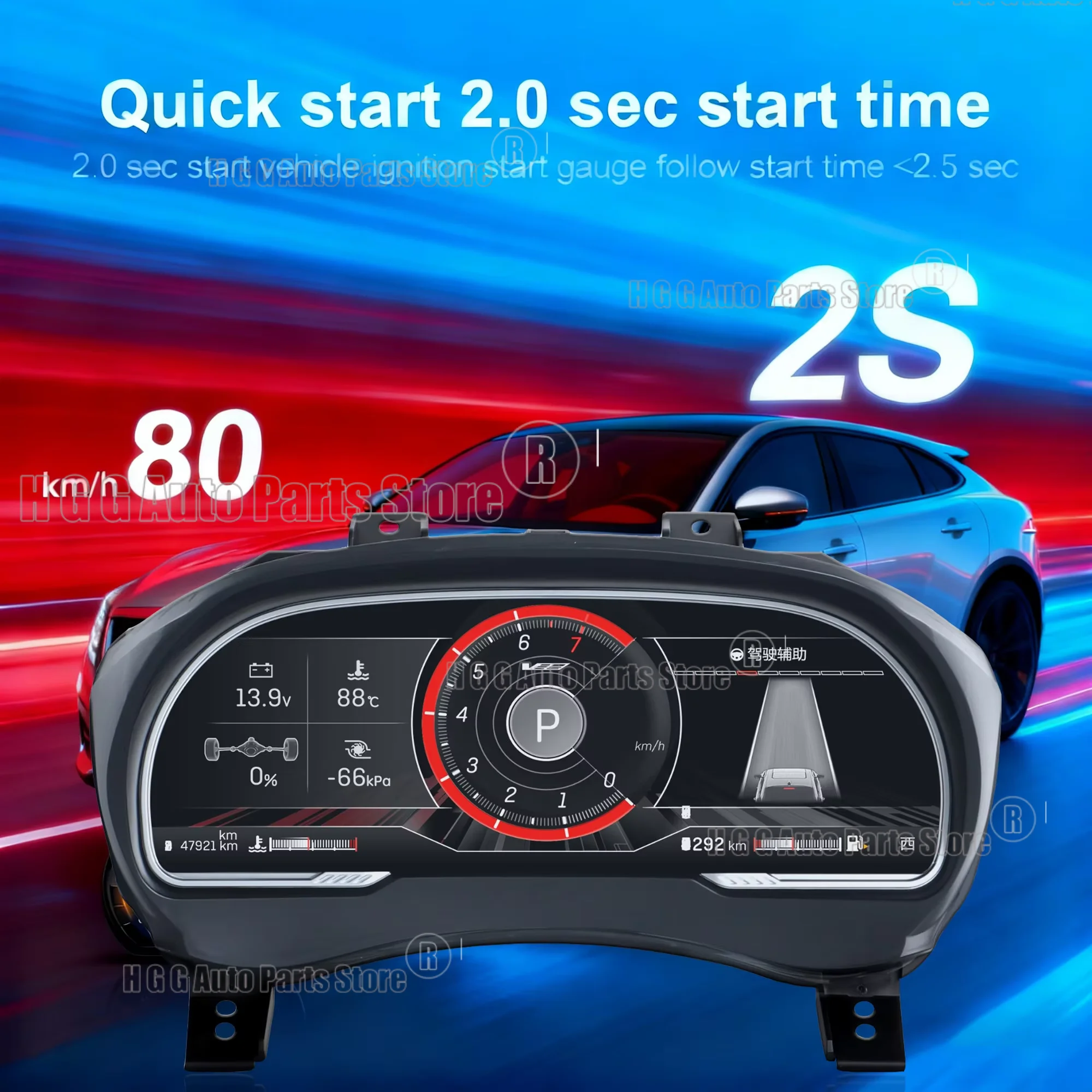 مجموعة أدوات رقمية للسيارة لكاديلاك ATS ATS-L 2014-2017 عداد السرعة اللاسلكي CarPlay لوحة القيادة مقياس قمرة القيادة الافتراضي #6