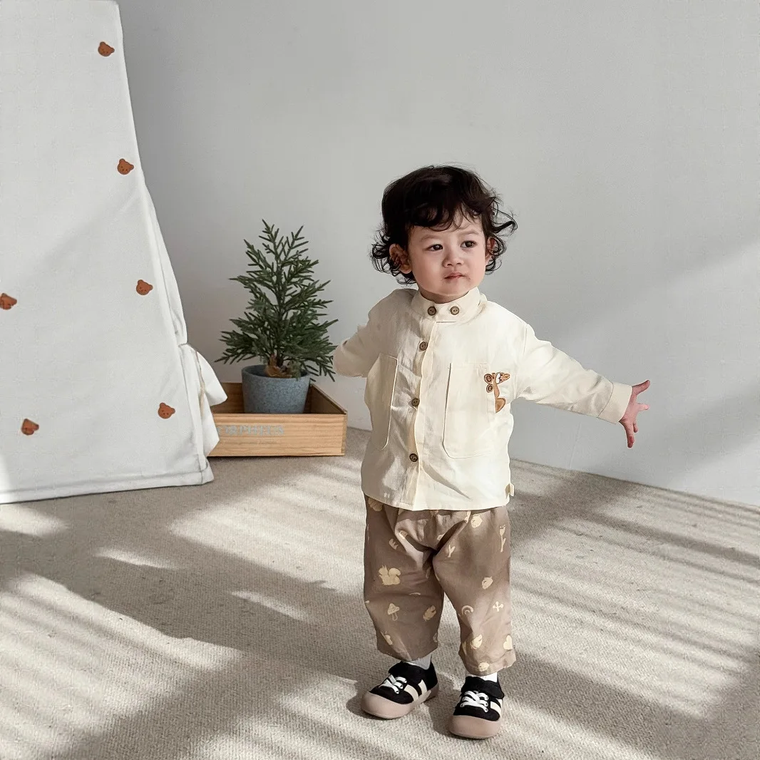 

Children's Cartoon Casual Pants 2025 New Autumn Style Boys' Stylish Squirrel Woven Pants Girls' Autumn Pants