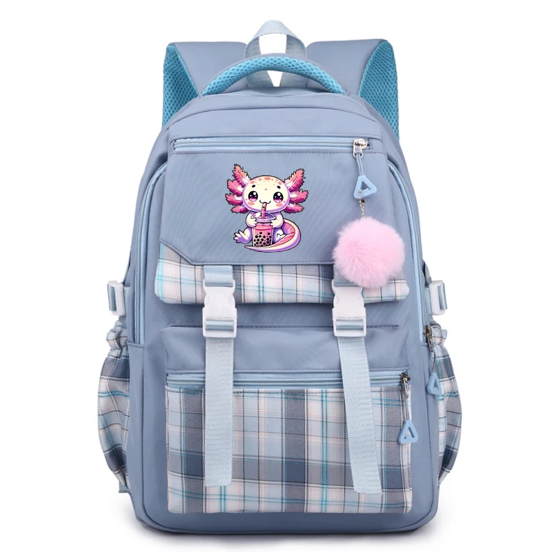 Axolotl 배낭 프린트 백팩, 십대 노트북 배낭, 귀여운 학교 가방