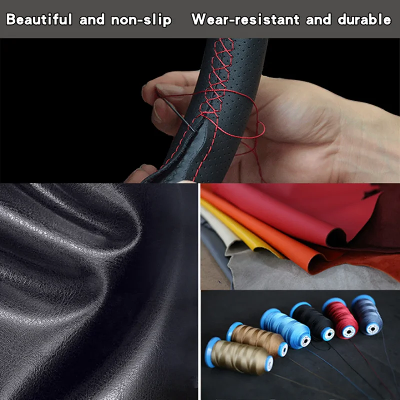Custom Car Steering Wheel Cover 100% Fit For Toyota Highlander 2014 2015 2016 2017-2019 Auto Interior Accessories Steering Wrap