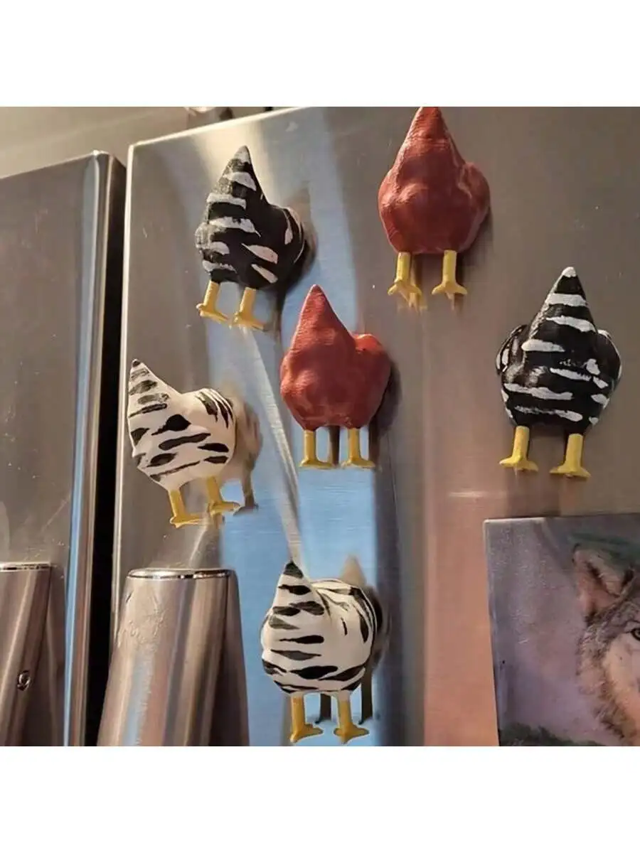 1/2/3pcs Cute Chicken Butt Fridge Magnets, Funny Decorative Magnetic Stickers For Refrigerator, Kitchen, Office, Whiteboard, Sto