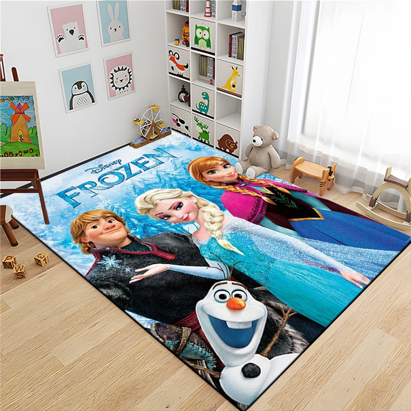 Disney Frozen Cartoon Ice Sister Large Area Rug Carpets Home Living Rooms Children\'s Kids Bedroom Sofa Doormat Floor Mats MINISO