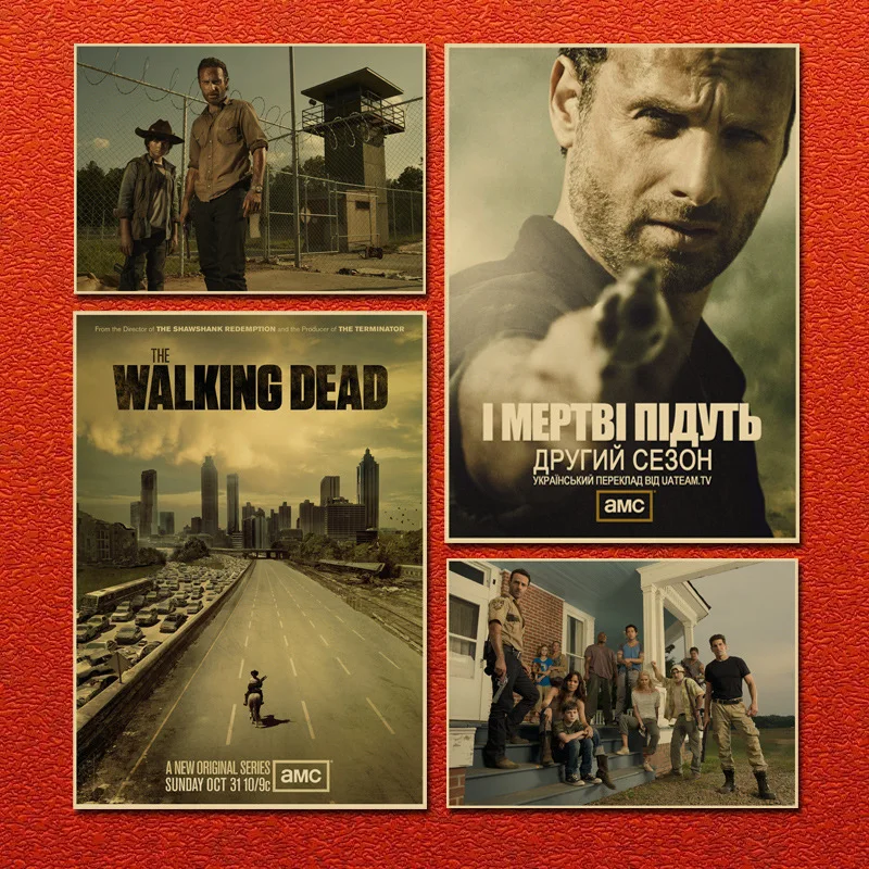 Классический постер для телевизора с изображением ходячих мертвецов, винтажная картина для дома, гостиной, бара, кафе, Декор, эстетическое искусство, настенная живопись