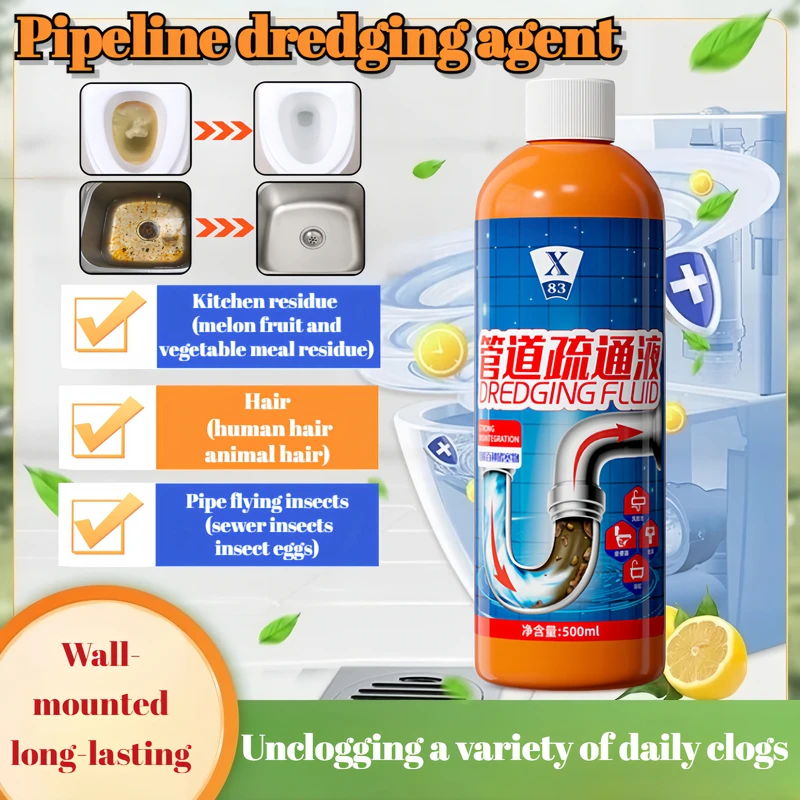 Sewer Pipe Unclogging Agent  Specialized Toilet Clogging Dissolving Grease Cleaning Deodorizing Kitchen Toilet Pipe Unclogger