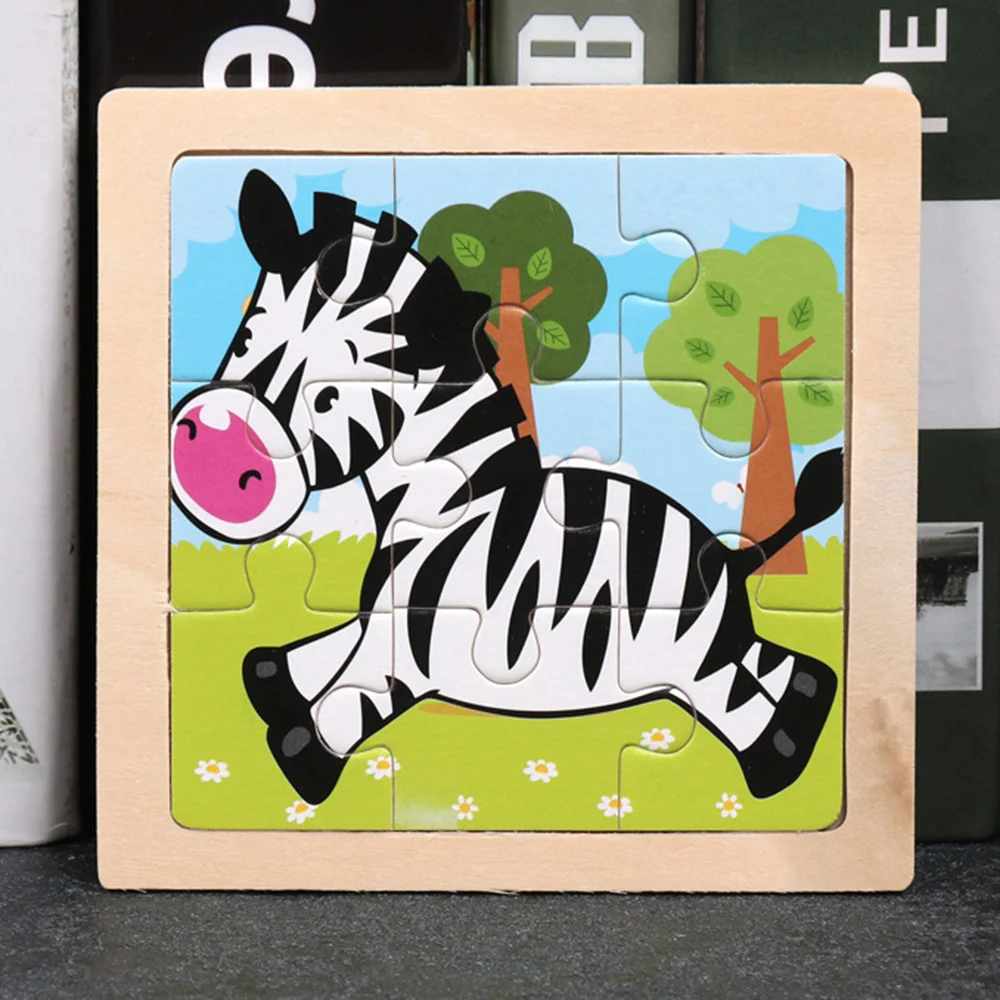 ของเล่นไม้เสริมพัฒนาการเด็กเล็ก รูปการ์ตูนหลากสีสัน สำหรับเด็กวัยเตาะแตะ