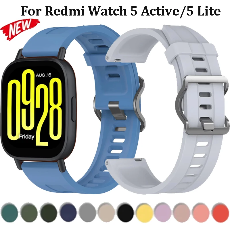 Sport-Silikonband für Redmi Watch 5 Active/Lite Smartwatch, atmungsaktiver Ersatzarmband für Huawei Watch GT6-5-4 46 mm Gürtel