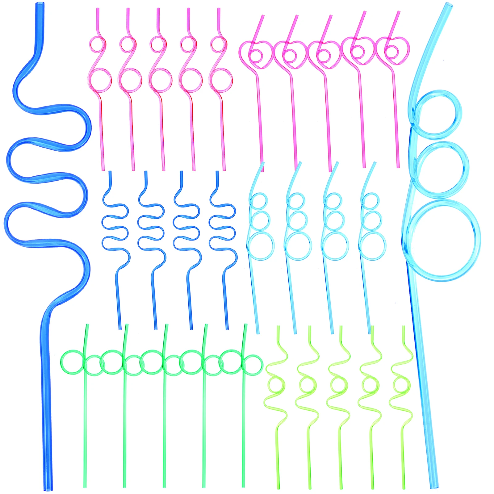 

30pcs Straws PETG Curved Reusable Party Drinking Straws for Mojito Coffee Tea Food Grade Material Birthday Needs