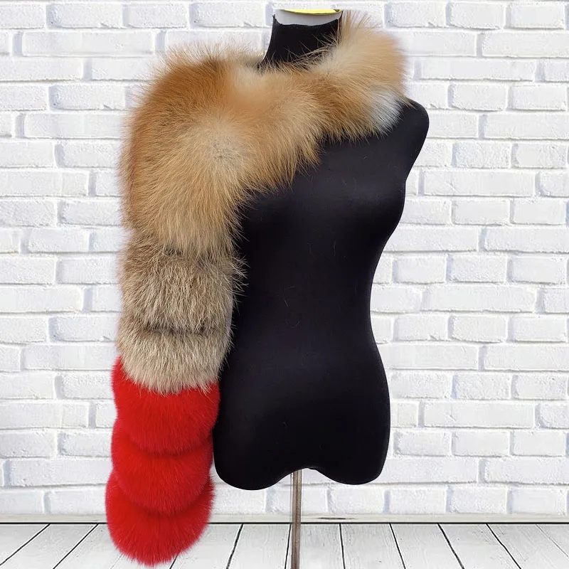 Women\'s Real fur red fox Silver fox One Shoulder sleeves natural fox fur double shoulder sleeves fashion fur coat