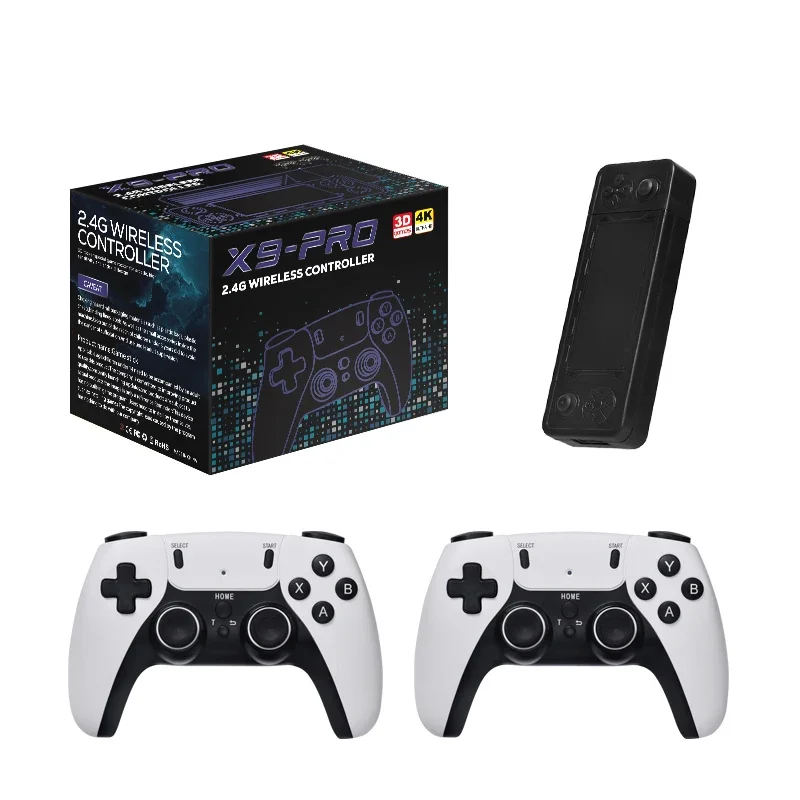 

K Hot X9 Pro Game Stick 2.4G Double Wireless Handle Support many Emulator Portable 4K HD TV Video Gaming Console