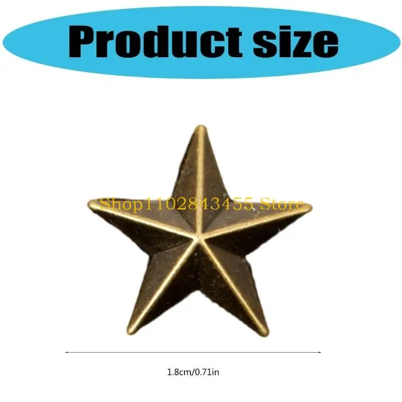 49MC 12pcs อินเทรนด์ Five Pointed Star Collar เข็มกลัด Badge Retros Pin