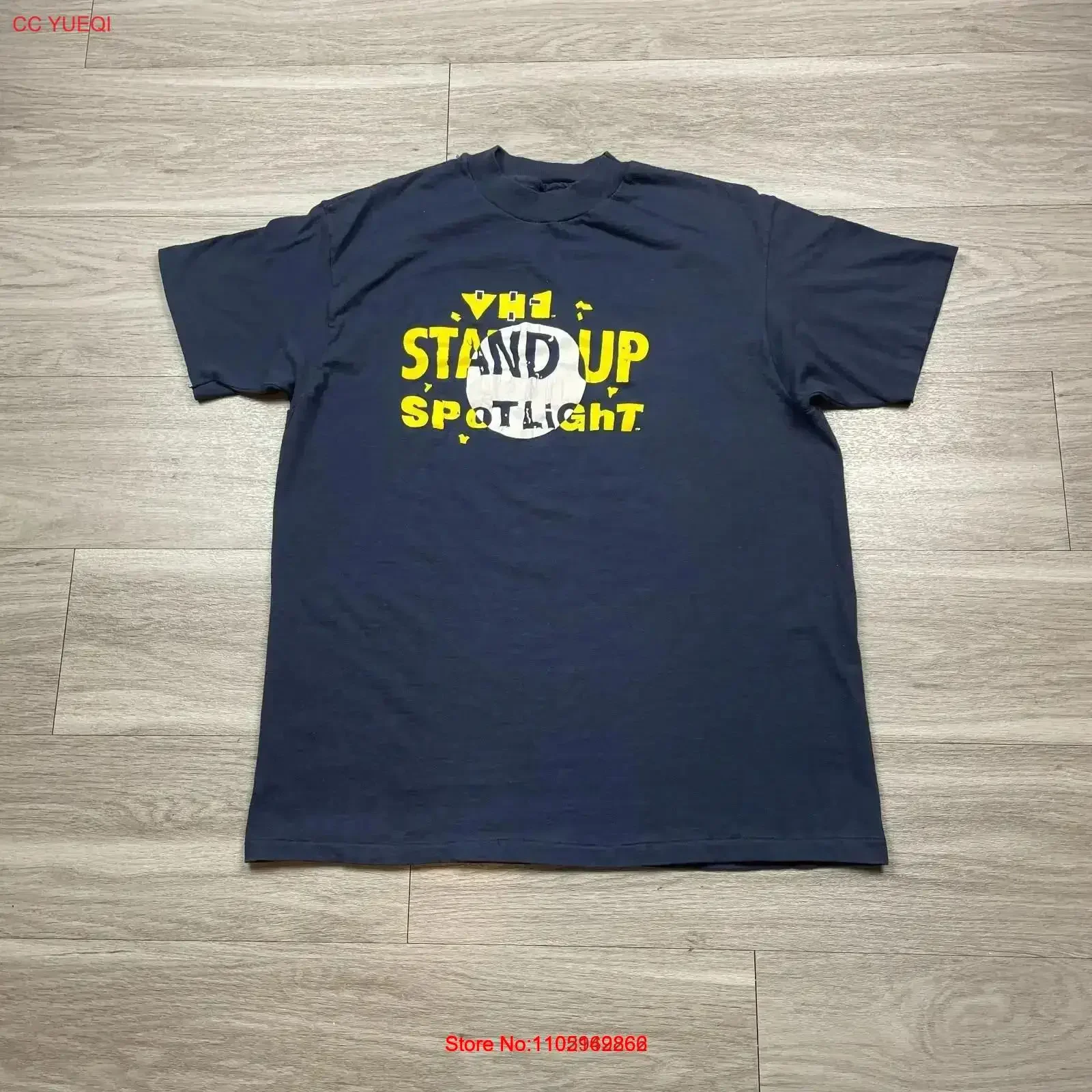 Vintage T Shirt Mens Extra Large Blue VH1 Stand Up Spotlight Promo Comedy TV 90s Washed Casual graphic Stretched  vintage
