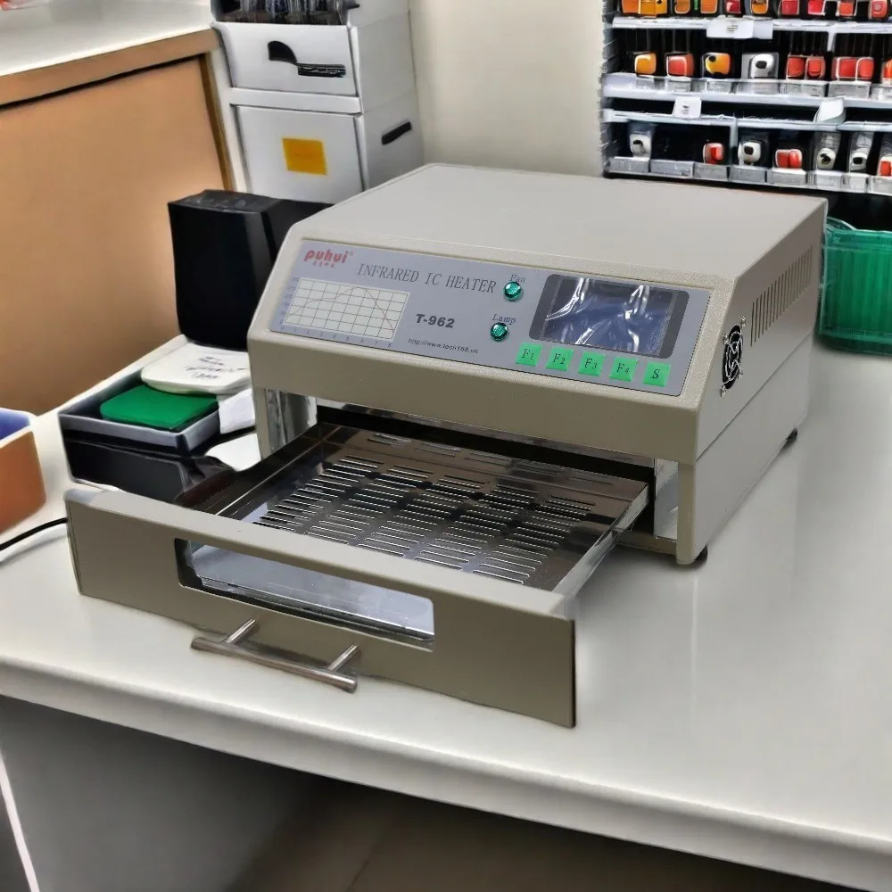 T-962 Soldering Station Infrared IC Heater Reflow Solder BGA SMD SMT Rework Station Machine Wave Oven With Smoke Channel