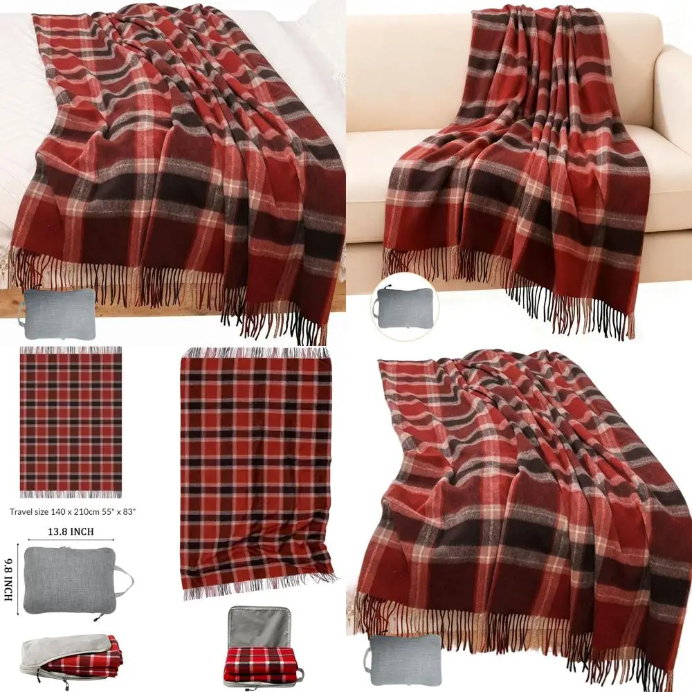 

Плед в клетку тартан, 55x83 дюйма, легкий (1,5 фунта), для кемпинга, дивана, путешествий