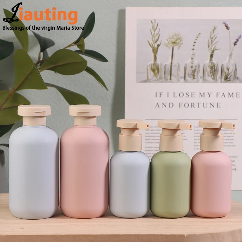 2 Stücke 100/200 ml Blau Grün Rosa Leere Kunststoffpumpe Lotion Shampoo Flasche Flip Cap Flasche Kosmetikbehälter Nachfüllbare Flaschen