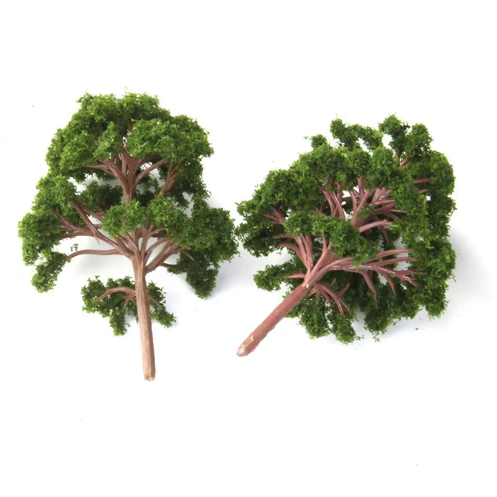 10pcs Dark Green Banyan Model Tree Train Railway Garden Park Scenery 1:75 HO