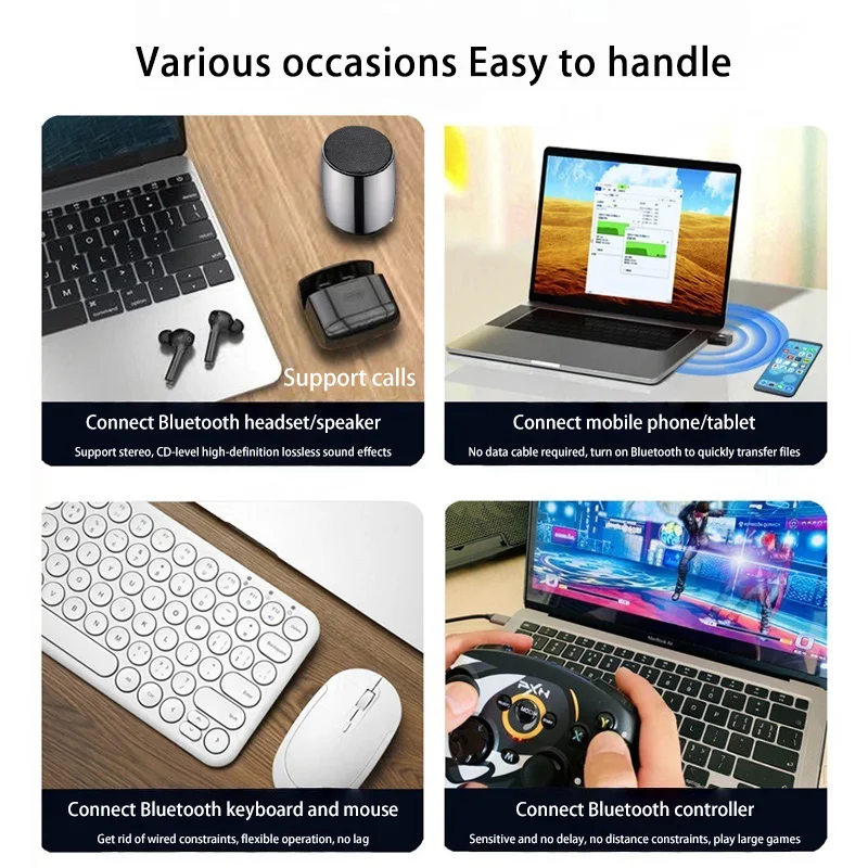 USB Wireless Bluetooth Adapter Bluetooth 5.4 for PC Dongle Adaptador Wireless Mouse Keyborad Music Audio Receiver USB Transmitt