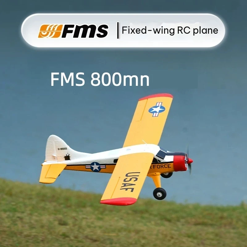 FMS RC Airplane 800mm Wingspan Beaver Fixed Wing Electric 4CH Beginner RC Plane Gift for Boys for Park Playground Suburban Use