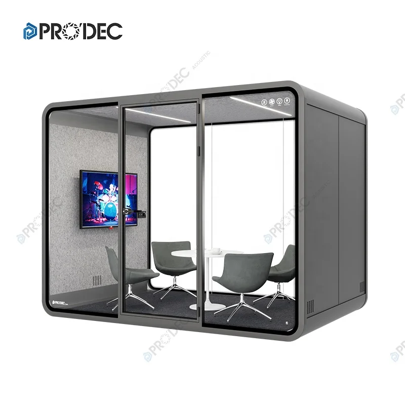 New Acoustical Sealed Insulating Glass Sound Absorbing Office Phone Booth Seating High Pod Library Furniture
