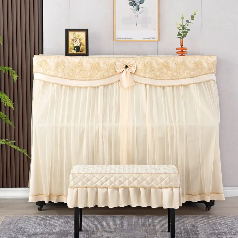 New European Style Piano Cloth Dust Cover Luxury Lace Fashion Atmosphere Piano Sunscreen Dustproof Protective Cover