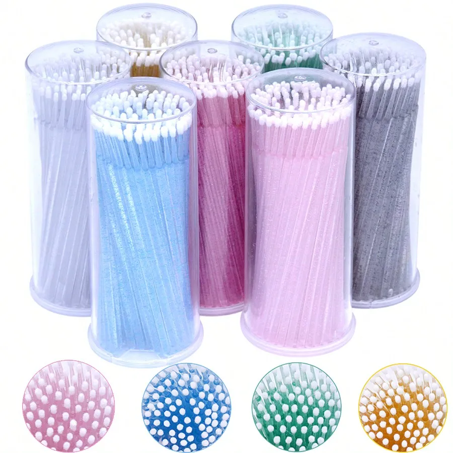 

100Pcs/Bottle Eyelash Extension Cleaning Swabs Brush Lash Lift Glue Remover Applicators Micro Eyelash Rod Makeup Accessories Tool