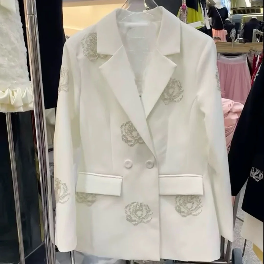 

Женский костюм с бриллиантовой инкрустацией и розовым декором, осенний модный топ в стиле Rich Girl, в западном стиле