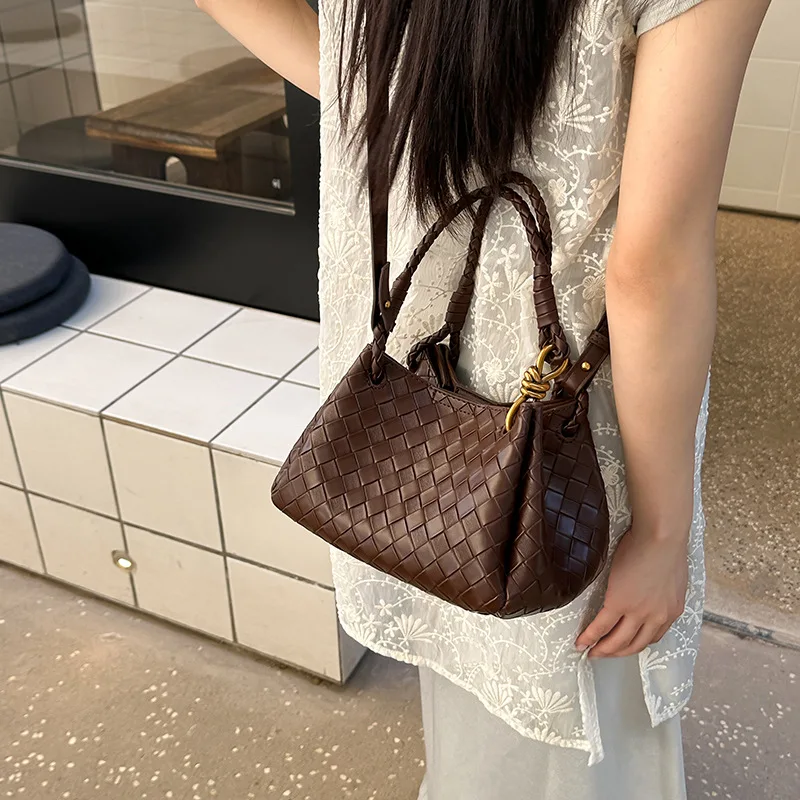

‌Trendy 2025 Woven Square Bag Women Retro Instagram Viral Textured Shoulder Crossbody Purse